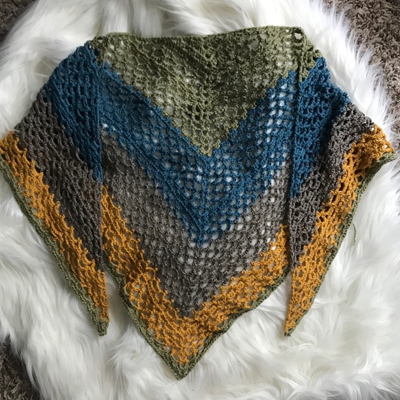 Handmade Crochet Triangle Scarf - Picture 2 of 4